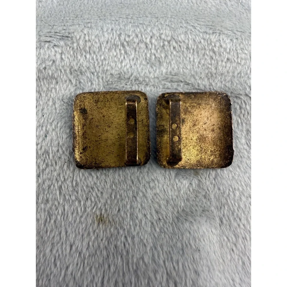 Vintage Women’s Buckle Set Art Deco Inspired Gold Tone Enamel
